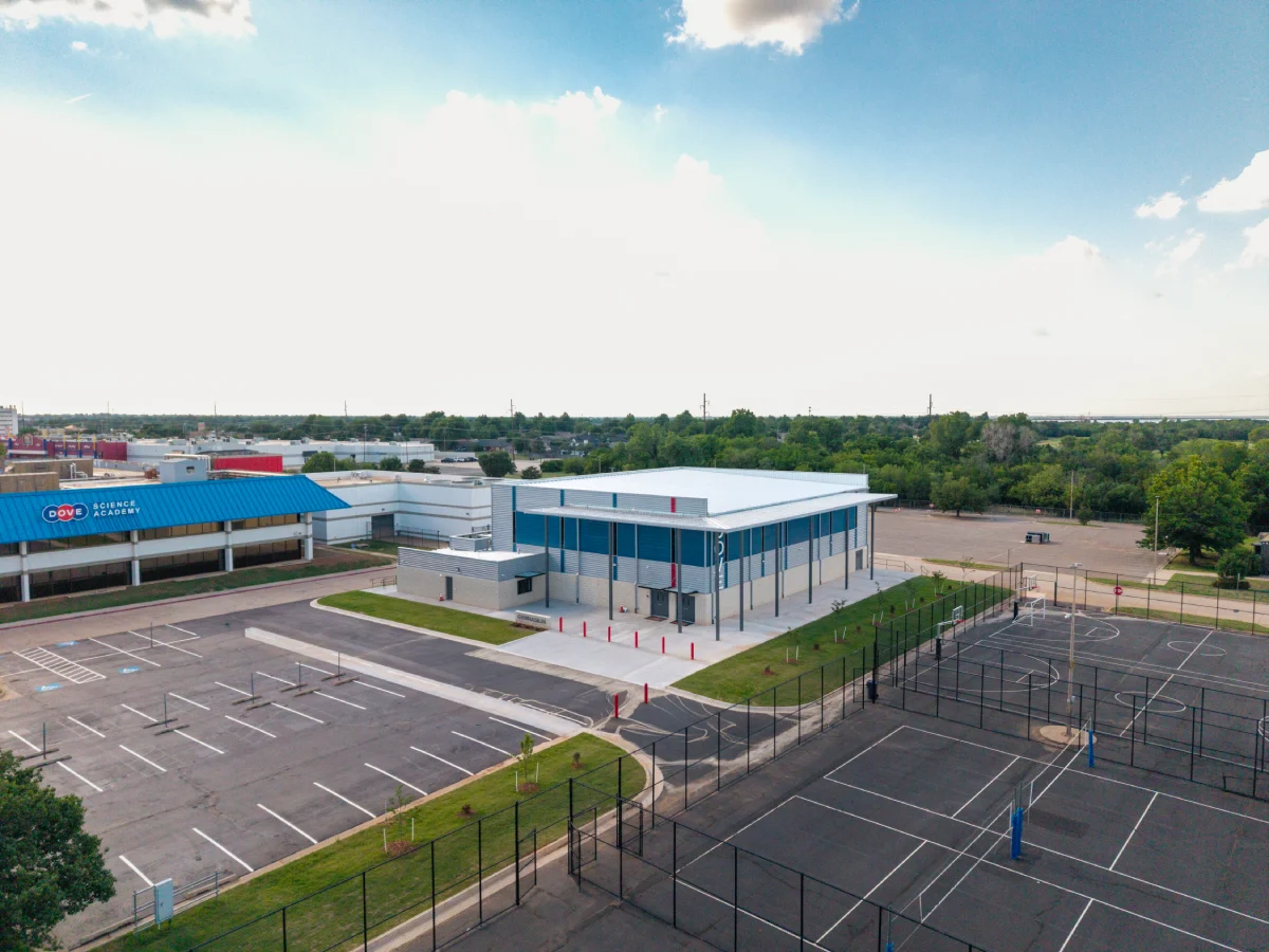 new industrial renovation of the Dove Science Academy in Oklahoma City, OK.